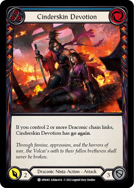 Flesh & Blood TCG Uprising Cinderskin Devotion (Blue) UPR065 Common Near Mint Rainbow Foil
