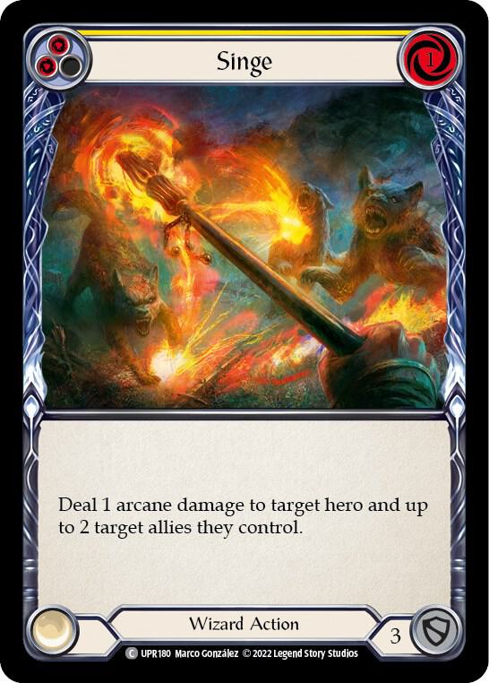 Flesh & Blood TCG Uprising Singe (Yellow) UPR180 Common Near Mint