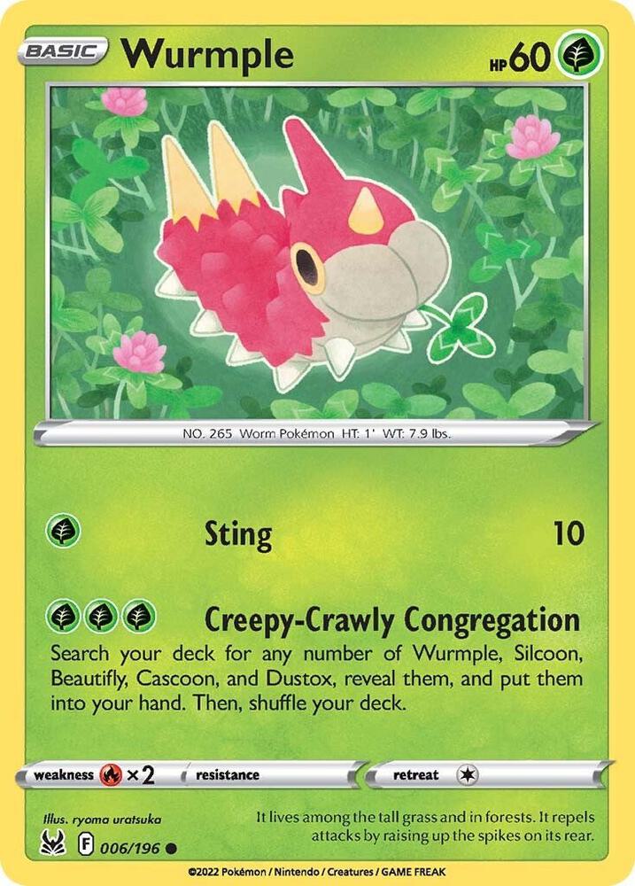 Pokemon SWSH11: Lost Origin Wurmple 006/196 Common