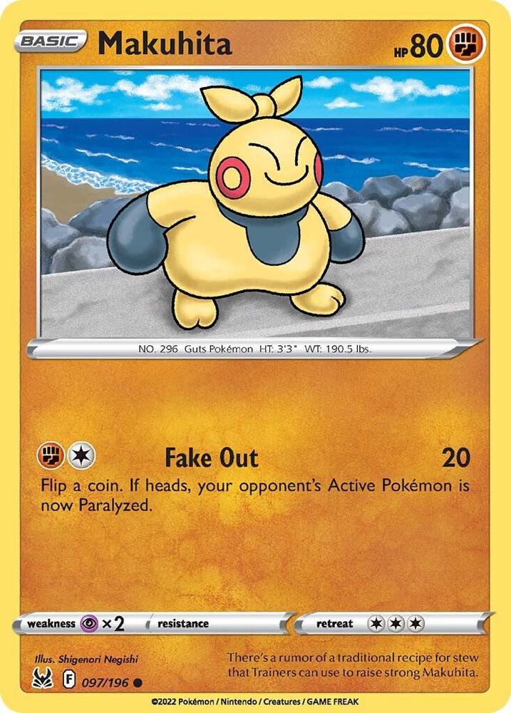 Pokemon SWSH11: Lost Origin Makuhita 097/196 Common Near Mint