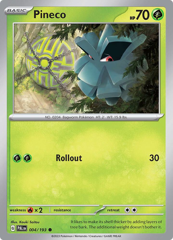 Pokemon SV02: Paldea Evolved Pineco Common 004/193