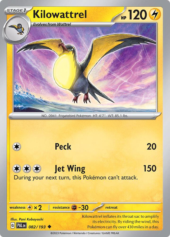 Pokemon SV02: Paldea Evolved Kilowattrel Uncommon 082/193