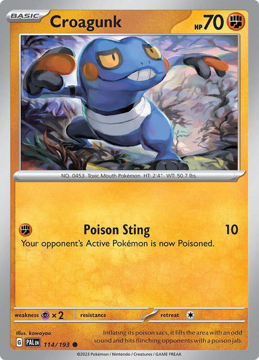 Pokemon SV02: Paldea Evolved Croagunk Common 114/193