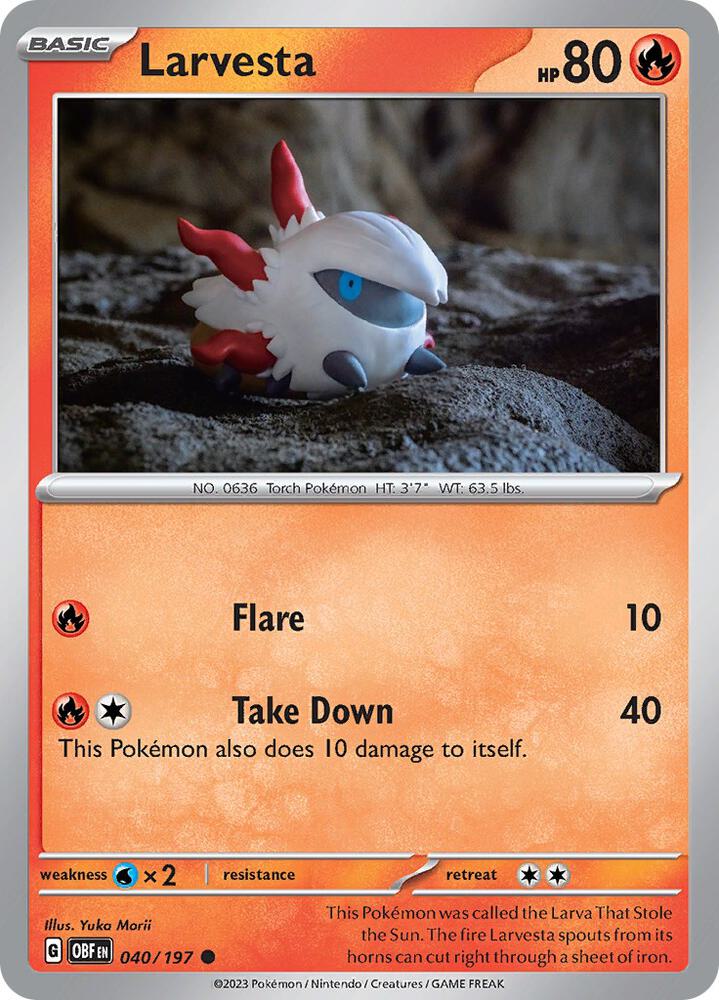 Pokemon SV03: Obsidian Flames Larvesta Common 040/197