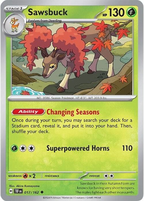 Pokemon SV05: Temporal Forces Sawsbuck - 017/162 Uncommon 017/162