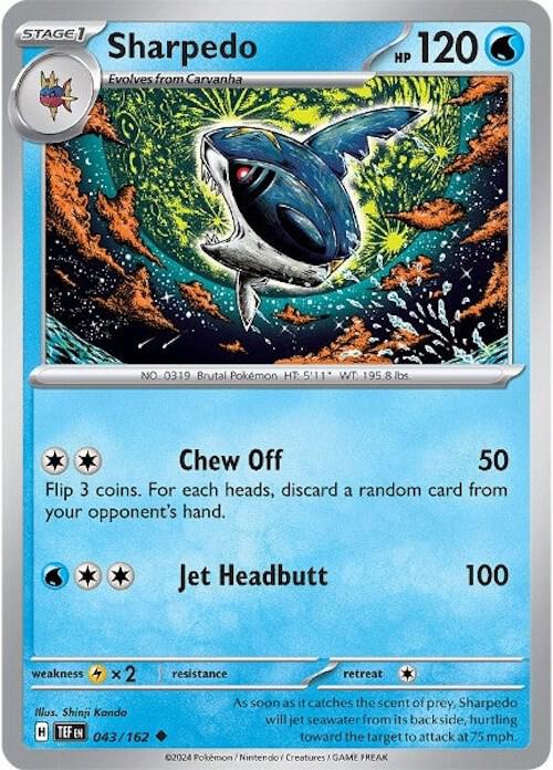 Pokemon SV05: Temporal Forces Sharpedo Uncommon 043/162