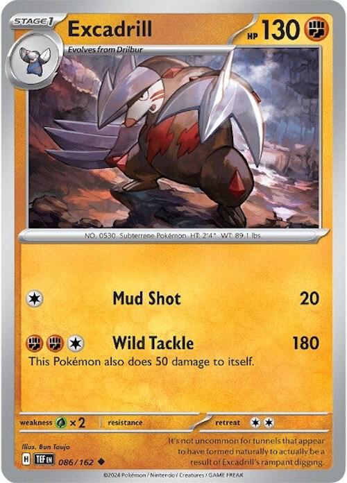 Pokemon SV05: Temporal Forces Excadrill - 086/162 Uncommon 086/162