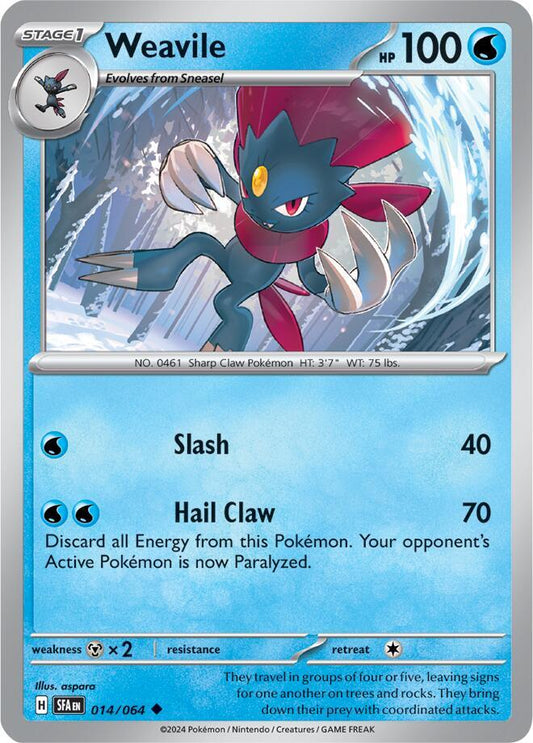 Pokemon SV: Shrouded Fable Weavile Uncommon 014/064