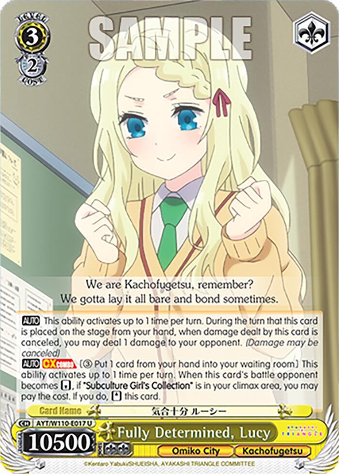 Weiss Schwarz Ayakashi Triangle Fully Determined, Lucy AYT/W110-E017 U Uncommon Near Mint