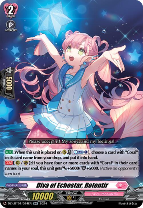 Cardfight Vanguard DZ-LBT01: Lyrical Monasterio Sparkling Stars! Diva of Echostar, Retentir DZ-LBT01 / 024 EN RR Double Rare