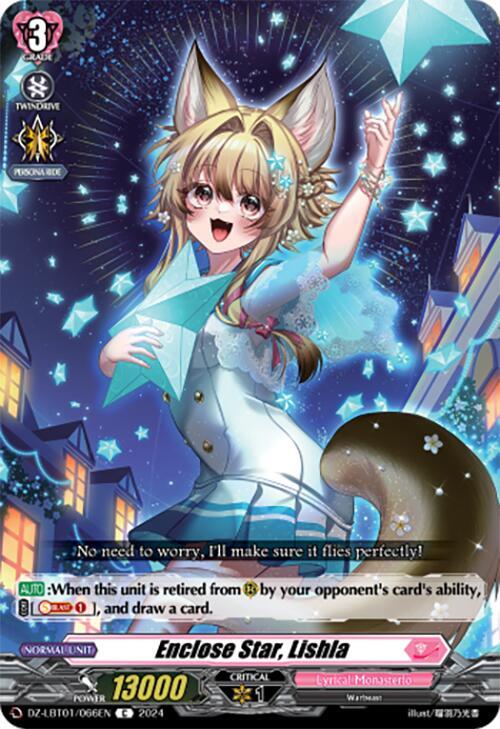 Cardfight Vanguard DZ-LBT01: Lyrical Monasterio Sparkling Stars! Enclose Star, Lishla DZ-LBT01/066EN C Near Mint