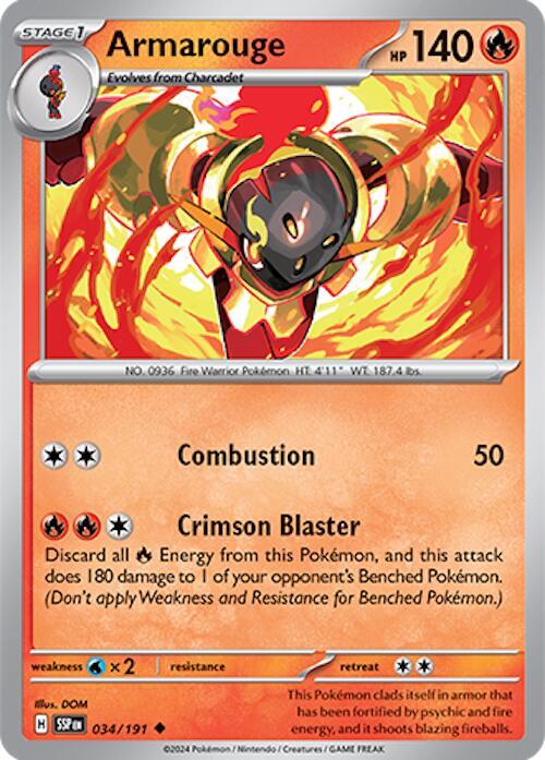 Pokemon SV08: Surging Sparks Armarouge 034/191 Uncommon