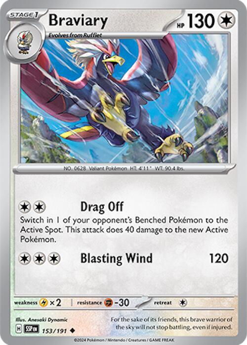 Pokemon SV08: Surging Sparks Braviary - 153/191 Uncommon