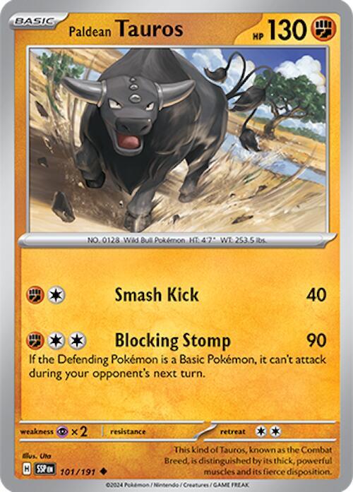 Pokemon SV08: Surging Sparks Paldean Tauros 101/191 Uncommon