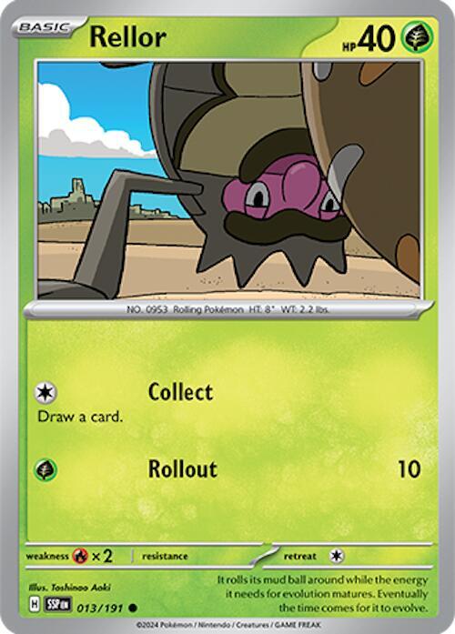 Pokemon SV08: Surging Sparks Rellor 013/191 Common Reverse Holofoil