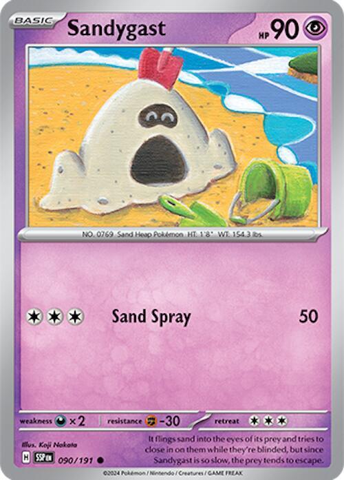 Pokemon SV08: Surging Sparks Sandygast 090/191 Common