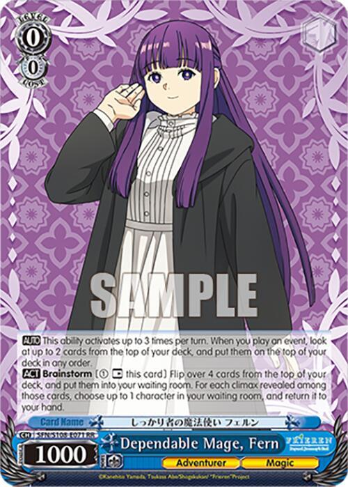 Weiss Schwarz Frieren: Beyond Journey’s End Dependable Mage, Fern SFN/S108-E071 RR Near Mint
