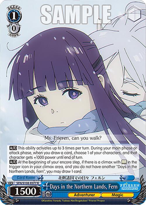 Weiss Schwarz Frieren: Beyond Journey’s End Days in the Northern Lands, Fern SFN/S108-E077 R Near Mint