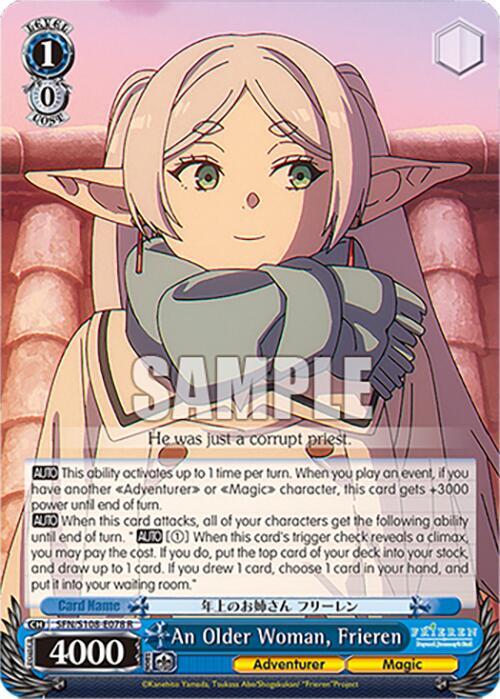 Weiss Schwarz Frieren: Beyond Journey’s End An Older Woman, Frieren SFN/S108-E078 R Near Mint