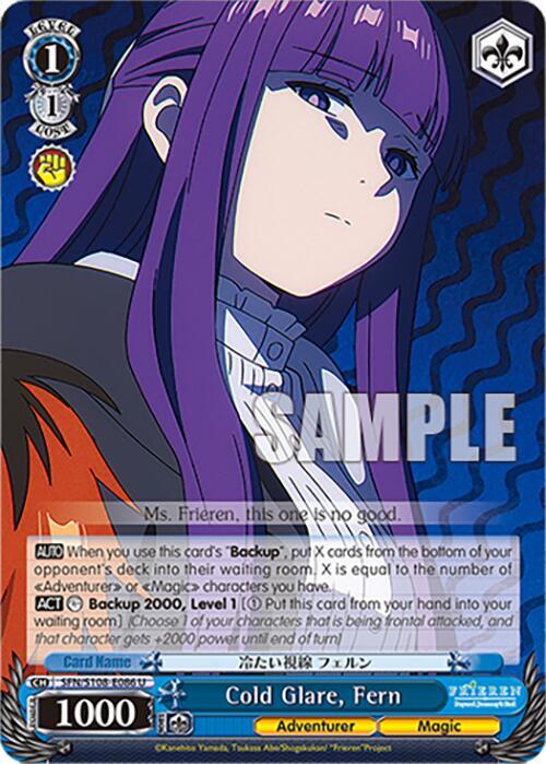 Weiss Schwarz Frieren: Beyond Journey’s End Cold Glare, Fern SFN/S108-E086 U Near Mint