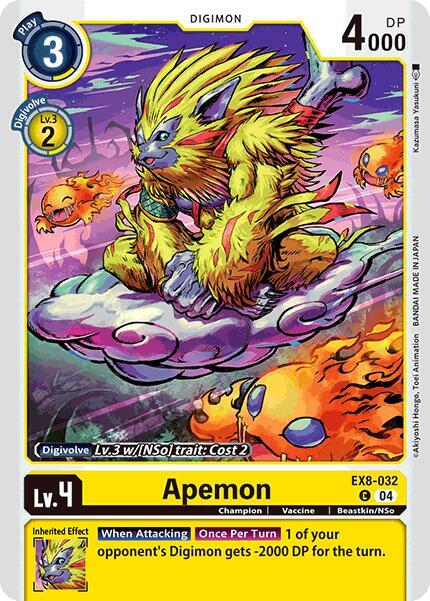 Digimon Card Game Chain of Liberation Apemon EX8-032 C Common Near Mint