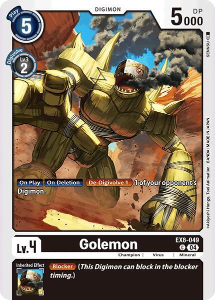 Digimon Card Game Chain of Liberation Golemon EX8-049 C Common Near Mint