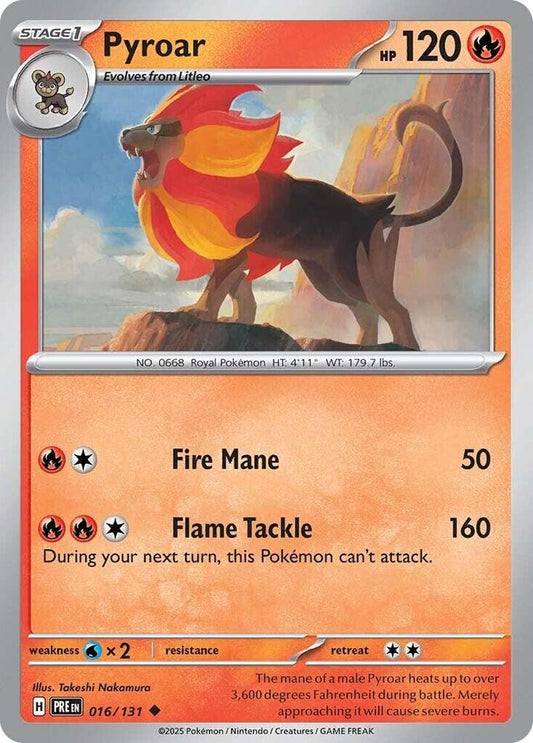 Pokemon SV: Prismatic Evolutions Pyroar Uncommon 016/131
