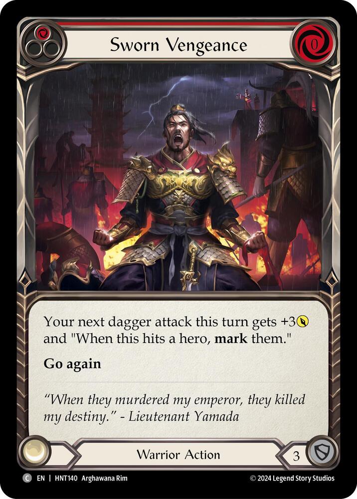 Flesh & Blood TCG The Hunted Sworn Vengeance (Red) HNT140 Common Near Mint