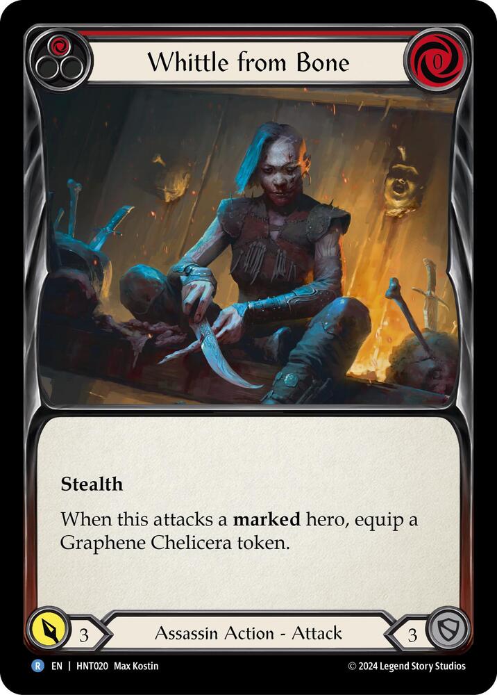Flesh & Blood TCG The Hunted Whittle from Bone (Red) HNT020 Rare
