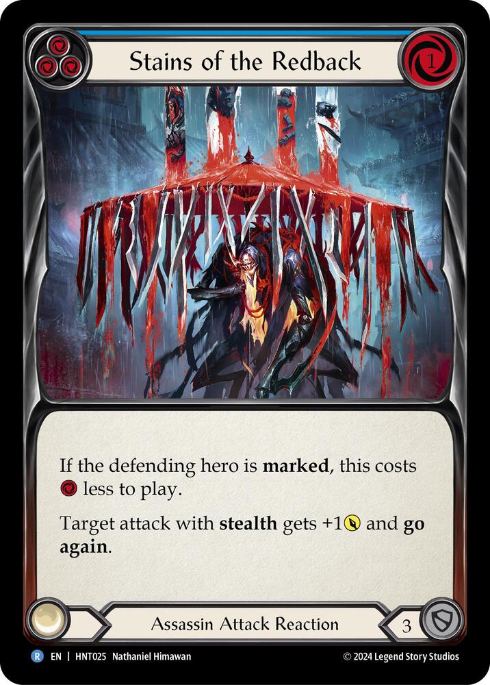 Flesh & Blood TCG The Hunted Stains of the Redback (Blue) HNT025 Rare