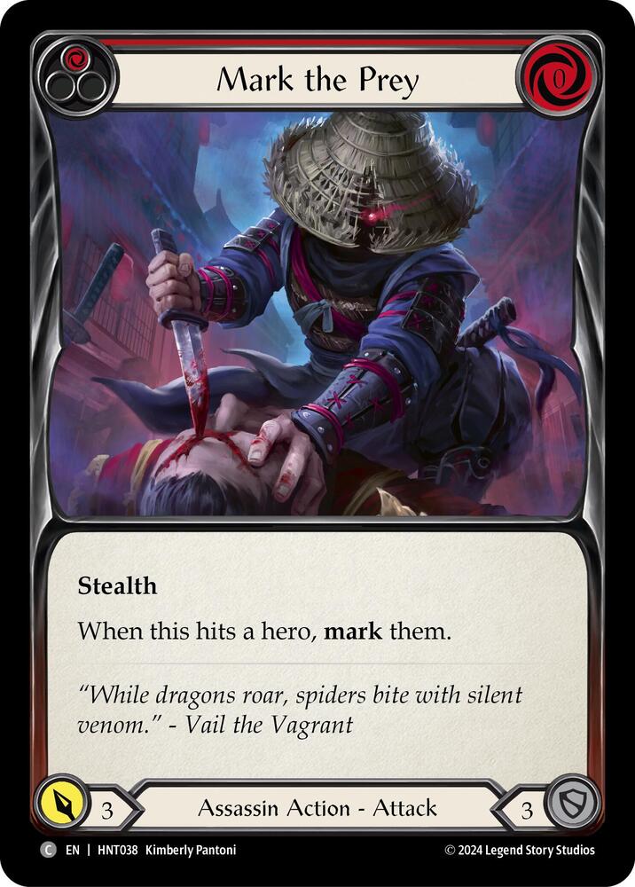 Flesh & Blood TCG The Hunted Mark the Prey (Red) HNT038 Common Near Mint