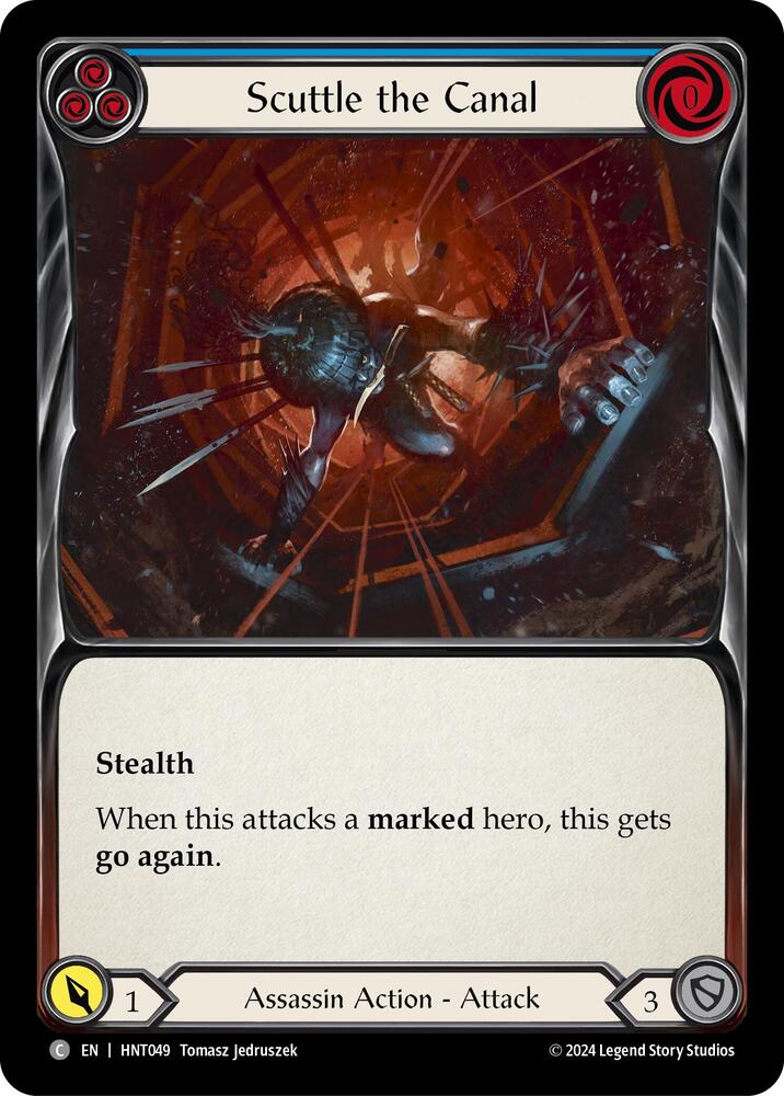 Flesh & Blood TCG The Hunted Scuttle the Canal (Blue) HNT049 Common
