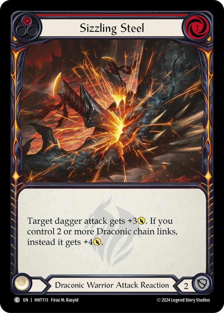 Flesh & Blood TCG The Hunted Sizzling Steel (Red) HNT113 Common Near Mint
