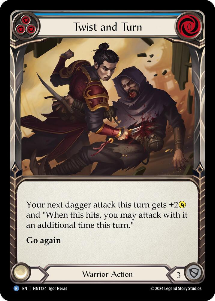 Flesh & Blood TCG The Hunted Twist and Turn (Blue) HNT124 Rare