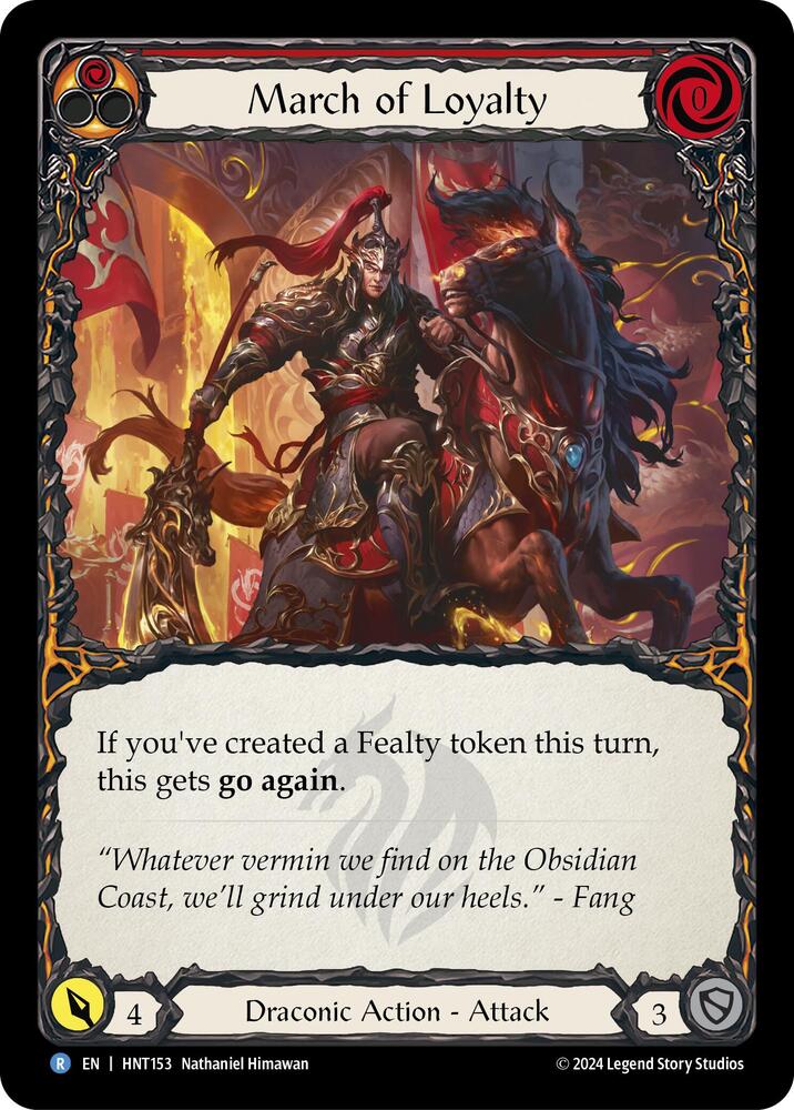 Flesh & Blood TCG The Hunted March of Loyalty (Red) HNT153 Rare Near Mint