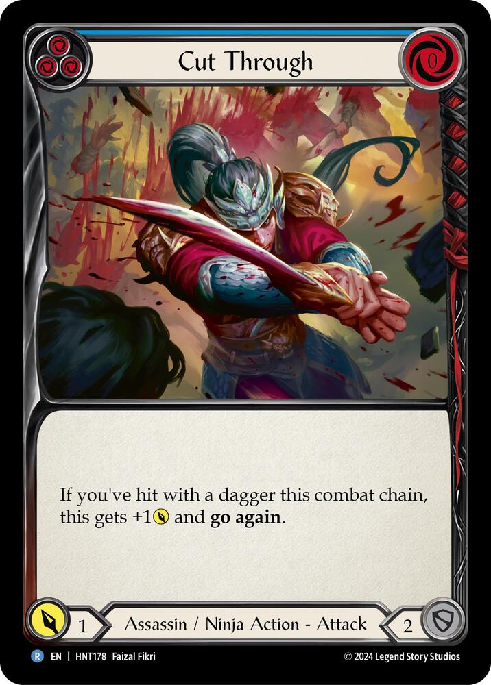 Flesh & Blood TCG The Hunted Cut Through (Blue) HNT178 Rare