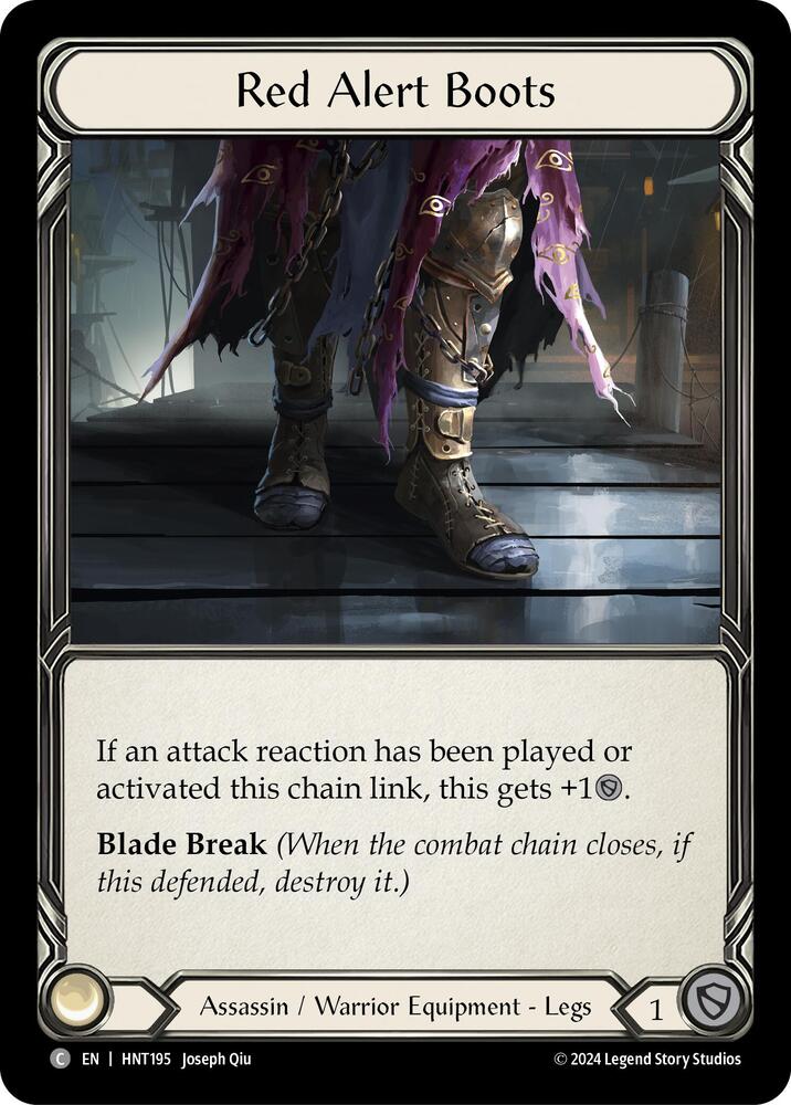 Flesh & Blood TCG The Hunted Red Alert Boots HNT195 Common Near Mint