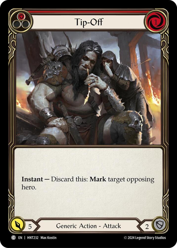Flesh & Blood TCG The Hunted Tip-Off (Red) HNT232 Common Near Mint