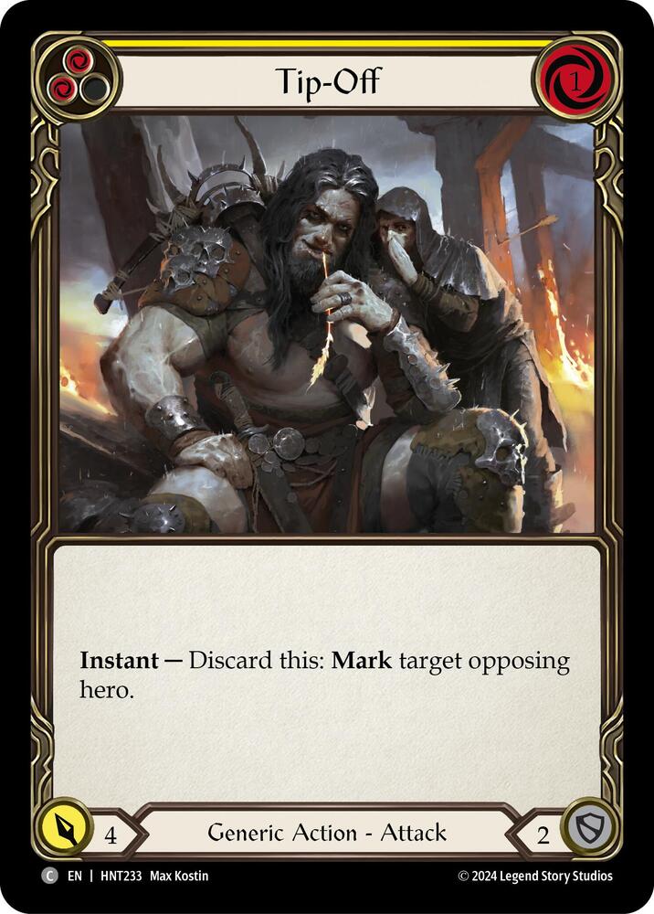 Flesh & Blood TCG The Hunted Tip-Off (Yellow) HNT233 Common Near Mint