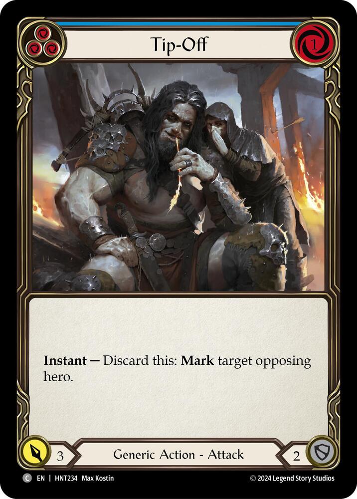 Flesh & Blood TCG The Hunted Tip-Off (Blue) HNT234 Common
