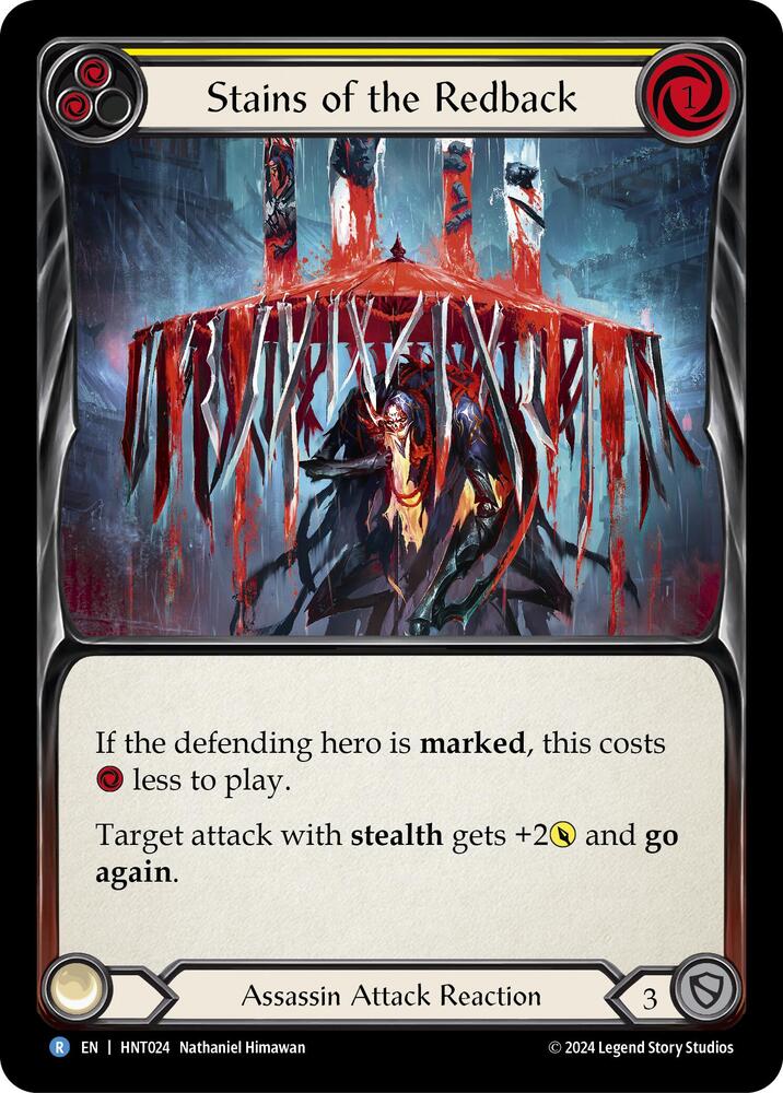 Flesh & Blood TCG The Hunted Stains of the Redback (Yellow) HNT024 Rare