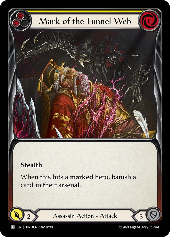 Flesh & Blood TCG The Hunted Mark of the Funnel Web (Yellow) HNT036 Common