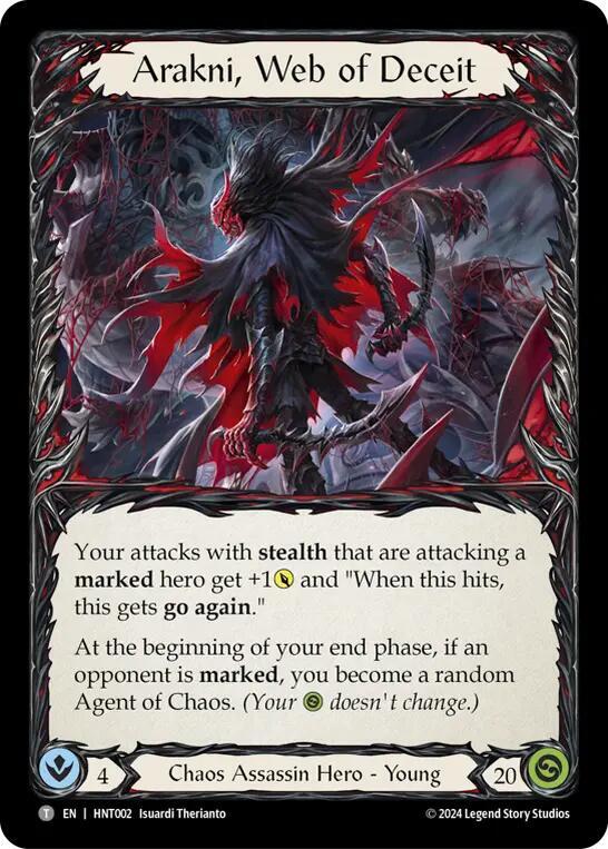 Flesh & Blood TCG The Hunted Arakni, Web of Deceit // Fang HNT002//HNT099 Token Near Mint