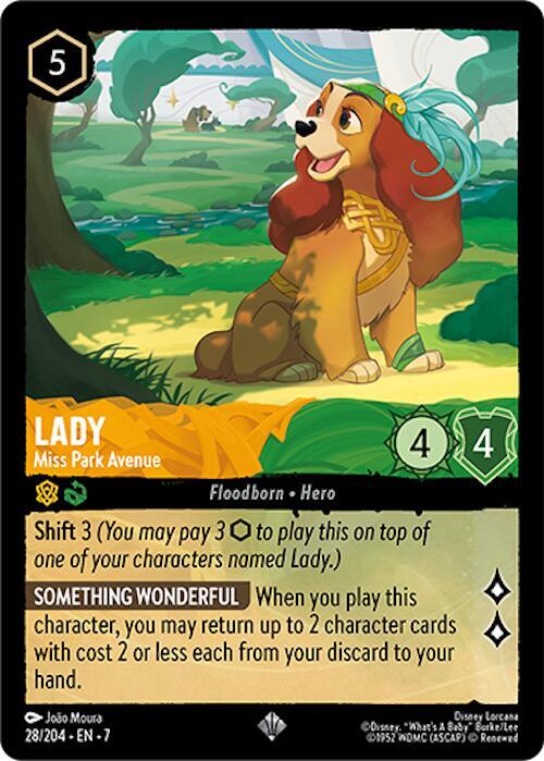 Lorcana TCG Archazia's Island Lady - Miss Park Avenue 28/204 Super Rare Near Mint Cold Foil