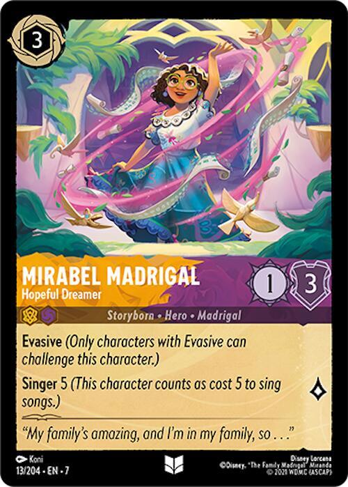 Lorcana TCG Archazia's Island Mirabel Madrigal - Hopeful Dreamer 13/204 Uncommon Near Mint Cold Foil