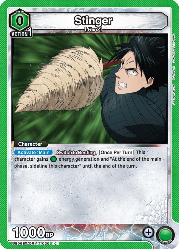 Union Arena UE06BT: One Punch Man Stinger UE06BT/OPM-1-036 Common Near Mint