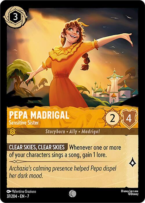Lorcana TCG Archazia's Island Pepa Madrigal - Sensitive Sister 37/204 Common Near Mint