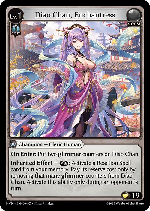 Grand Archive Abyssal Heaven Diao Chan, Enchantress 004 Common Near Mint