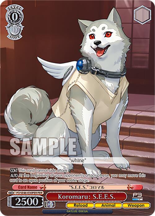 Weiss Schwarz Persona 3 Reload Premium Booster Koromaru: S.E.E.S. (PER) P3/SE46-E30PERPER Persona Rare Near Mint