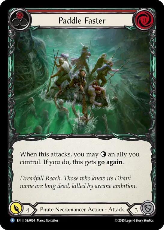 Flesh & Blood TCG High Seas Paddle Faster SEA054 Rare Near Mint